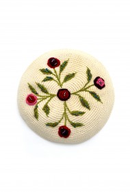 Embroidered Roses Yarmulke